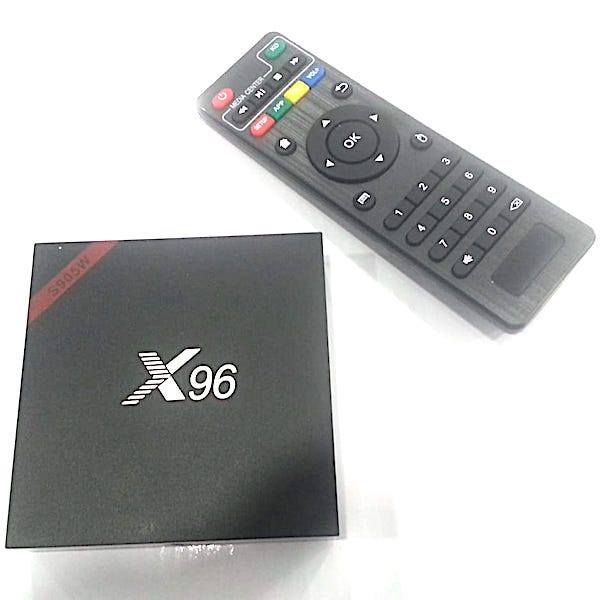 TV Box X96 2Gb Smart TV tuner — media-pleyer. 4K HDR. OS: Google Android TV. RAM: 2 Gb. İnternet: Wi-Fi,  LAN-port.